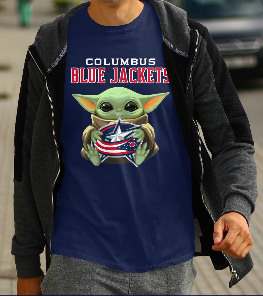 Columbus Blue Jackets Baby Yoda T-Shirt