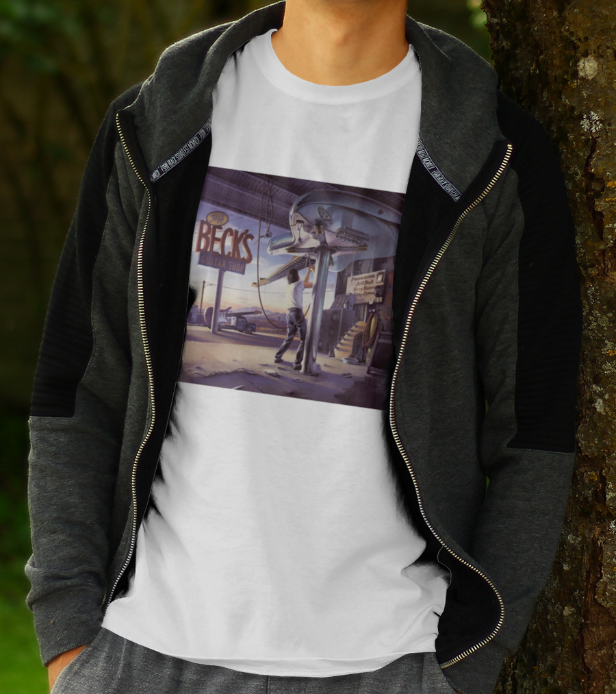 Jeff Beck Guitar Shop Playing On Air Performance Guitar Gig T-Shirt