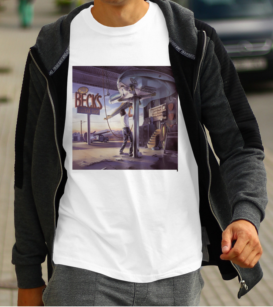 Jeff Beck Guitar Shop Playing On Air Performance Guitar Gig T-Shirt