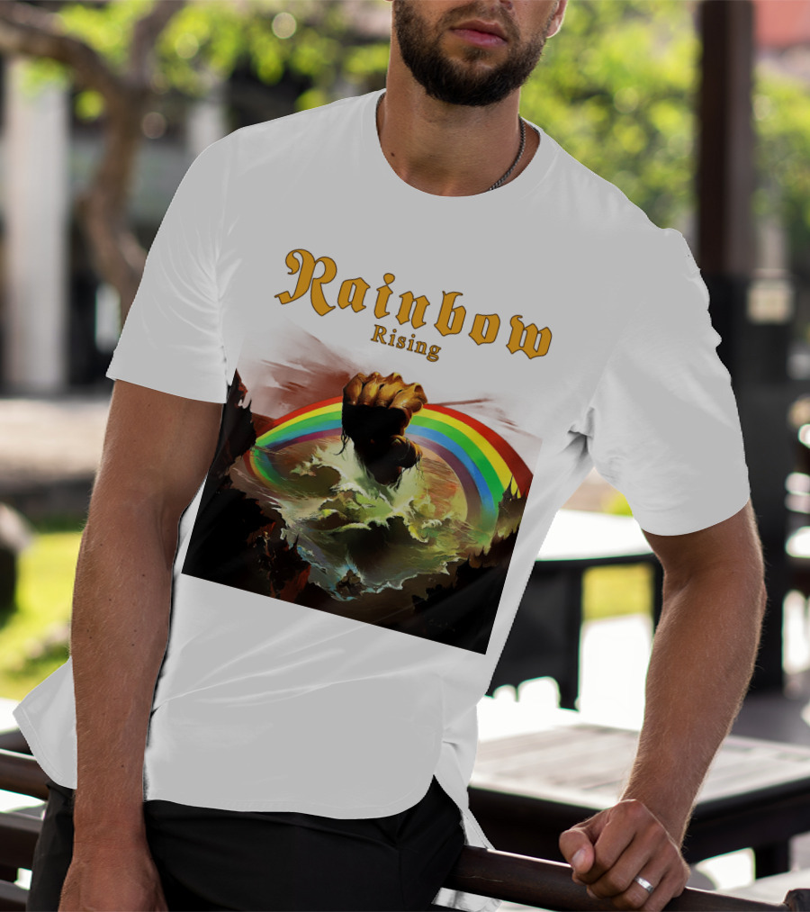 Rainbow Rising Fist And Rainbow Wave T-Shirt