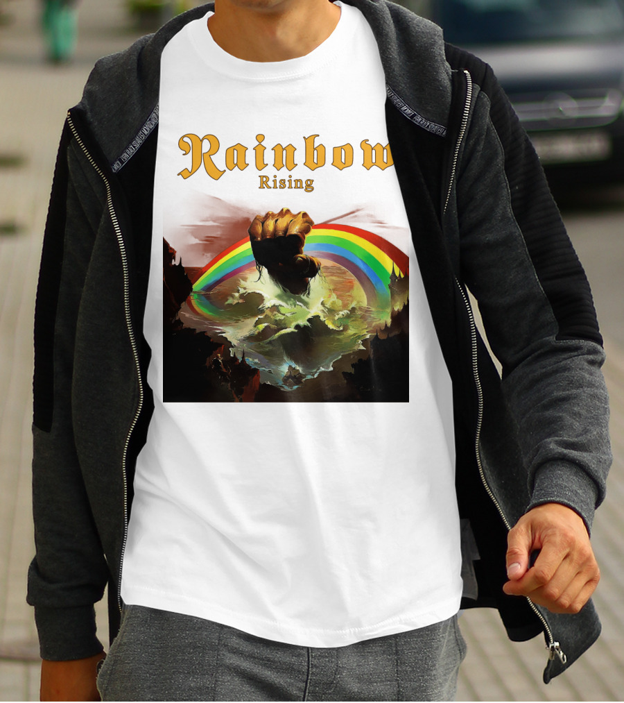 Rainbow Rising Fist And Rainbow Wave T-Shirt