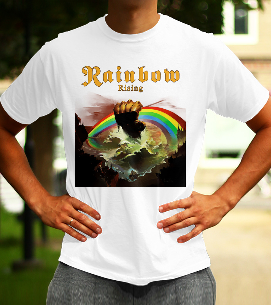 Rainbow Rising Fist And Rainbow Wave T-Shirt