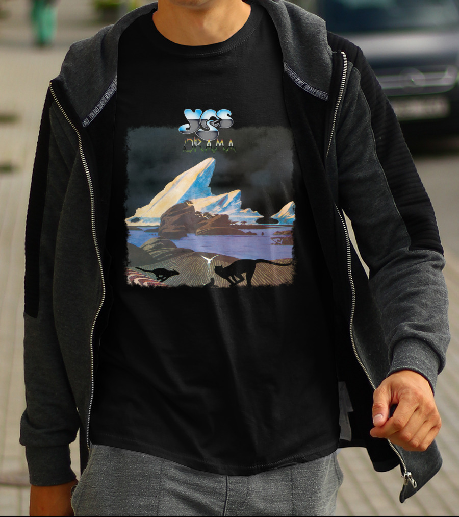 Yes Drama Album Art With Iceberg Landscape And Silhouetted Animals T-Shirt