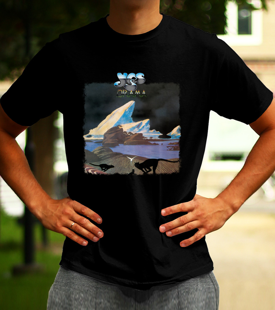 Yes Drama Album Art With Iceberg Landscape And Silhouetted Animals T-Shirt