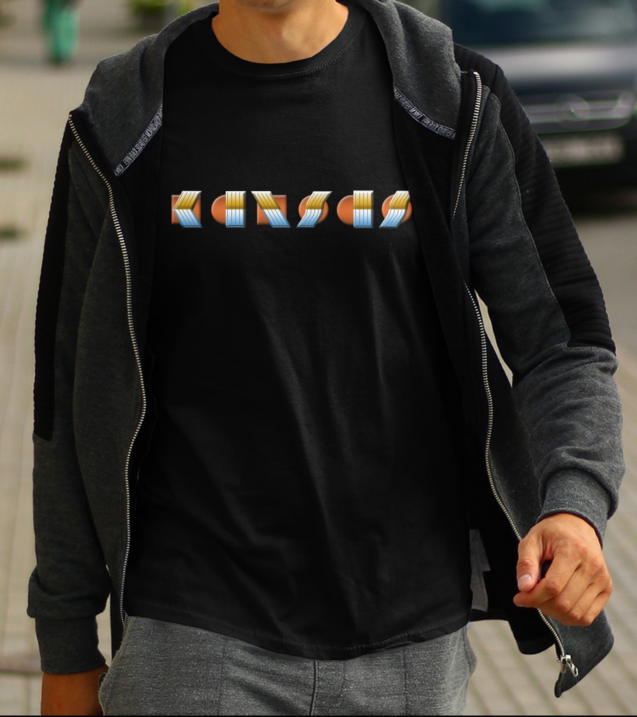 Kansas Band Logo Text In 3D T-Shirt