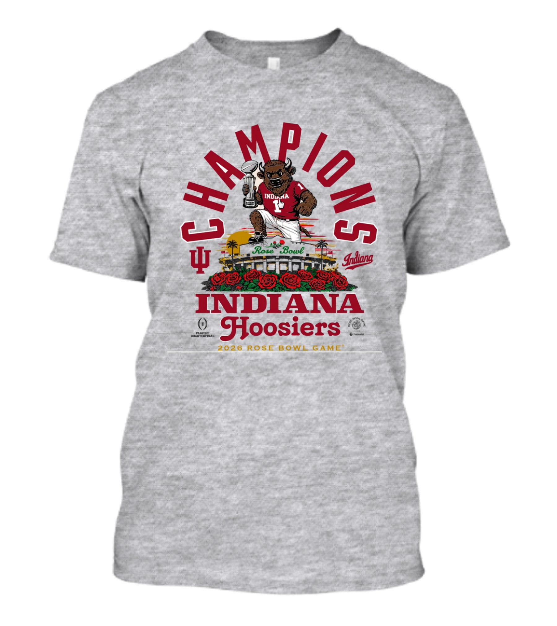 Indiana Hoosiers Bison 2026 Rose Bowl Champions Game Iu Rose Bowl T-Shirt