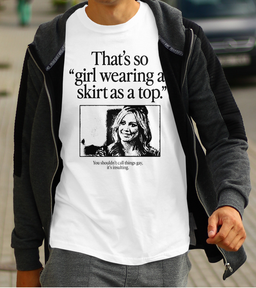 Girl Wearing A Skirt As A Top T-Shirt