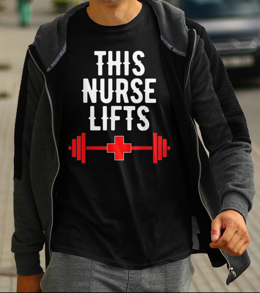 This Nurse Lifts Red Cross Barbell T-Shirt