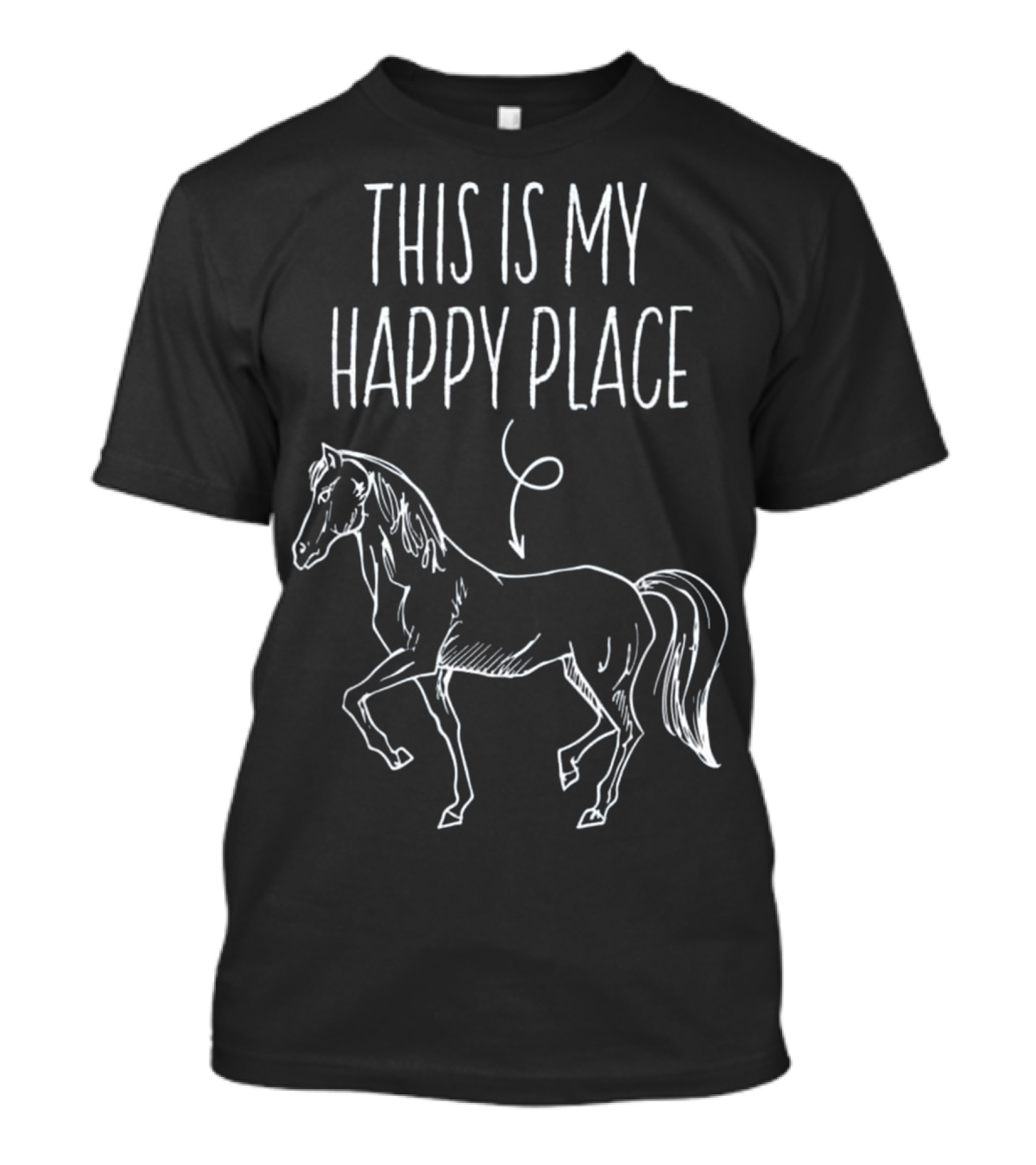 This Is My Happy Place Horse Lover Sketch T-Shirt