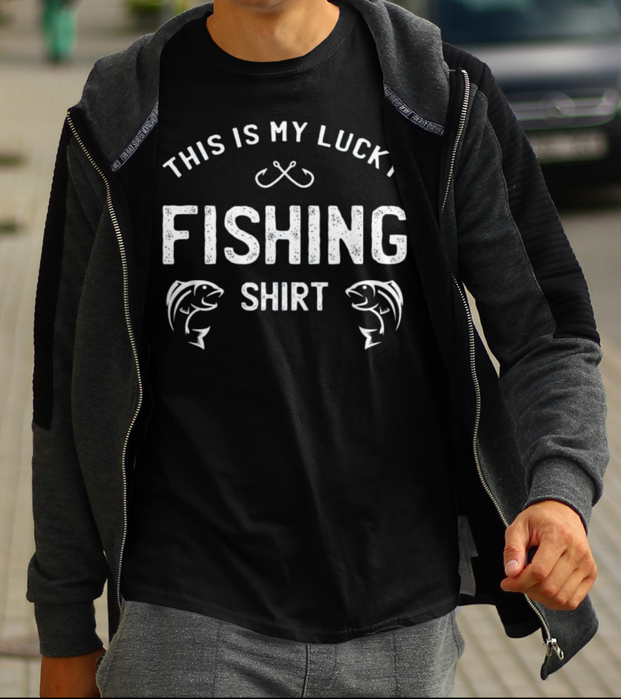This Is My Lucky Fishing Shirt With Hook And Fish T-Shirt