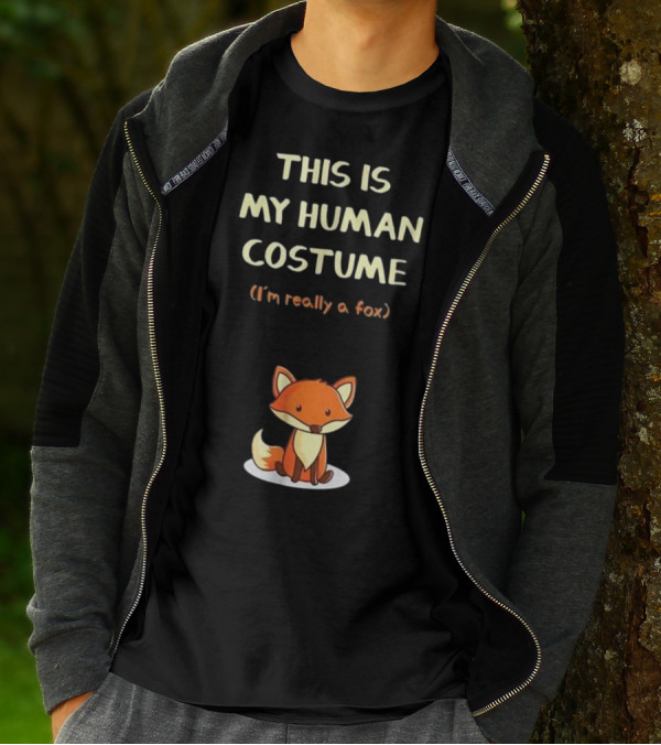 This Is My Human Costume I'm Really A Fox Cute Cartoon T-Shirt