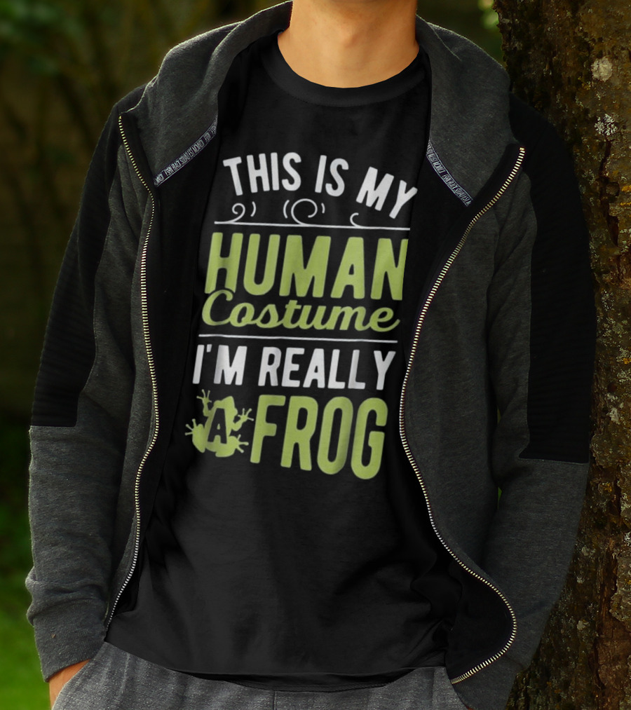 This Is My Human Costume I'm Really A Frog With Fun Frog Graphics T-Shirt