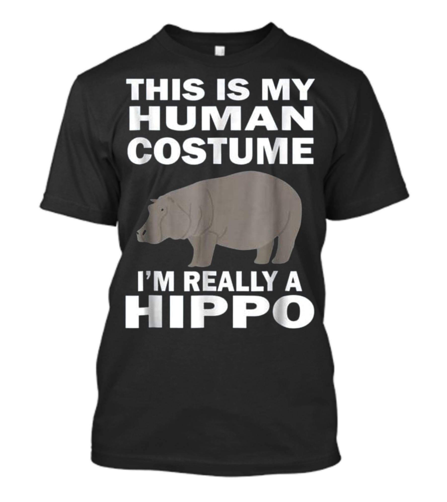 This Is My Human Costume I'm Really A Hippo Text T-Shirt