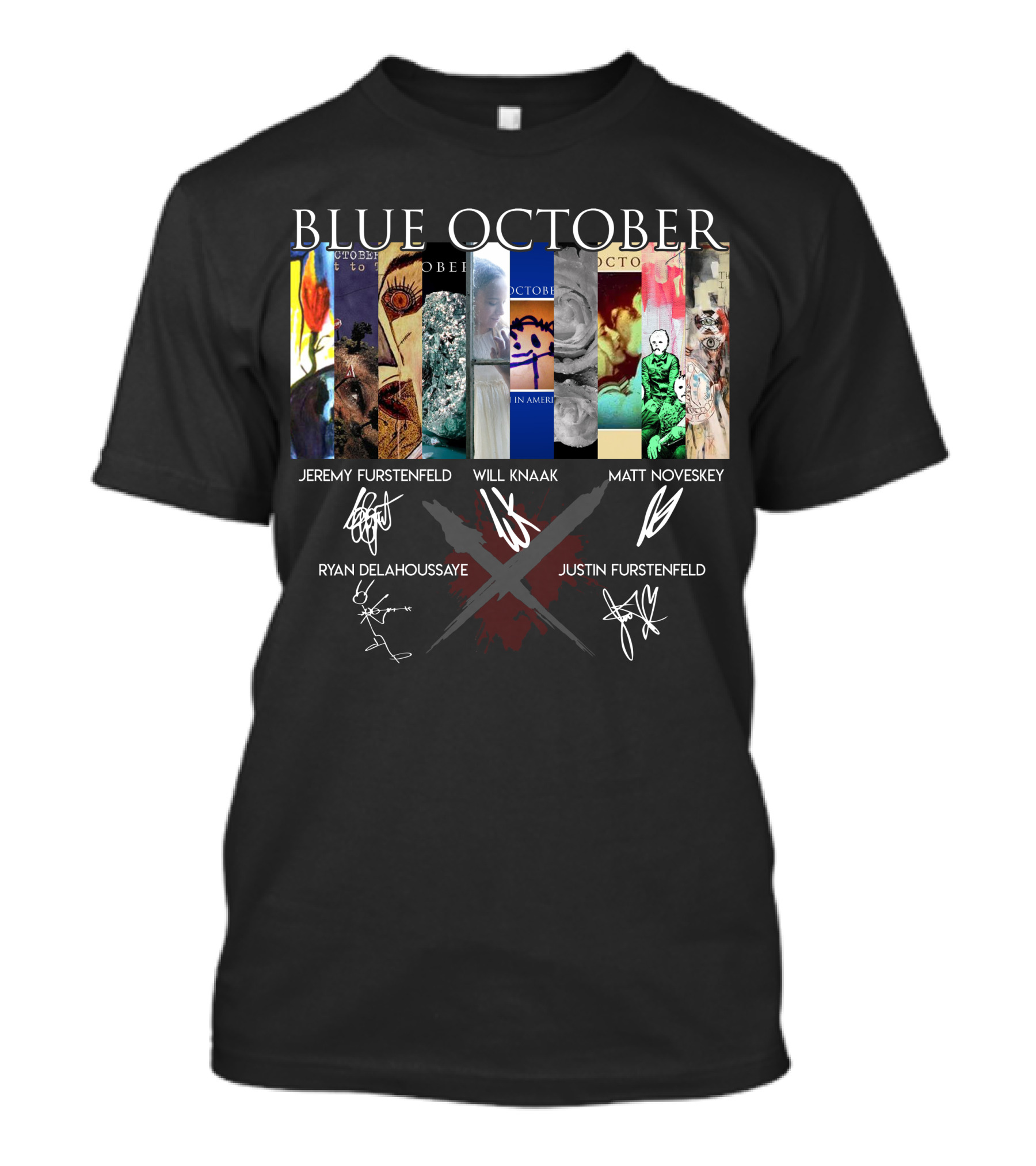 Blue October Jeremy Furstenfeld Will Knaak Matt Noveskey Ryan Delahoussaye Justin Furstenfeld T-Shirt