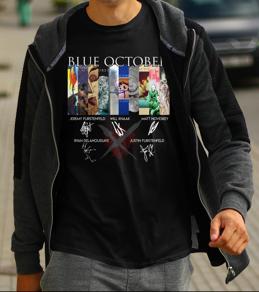 Blue October Jeremy Furstenfeld Will Knaak Matt Noveskey Ryan Delahoussaye Justin Furstenfeld T-Shirt