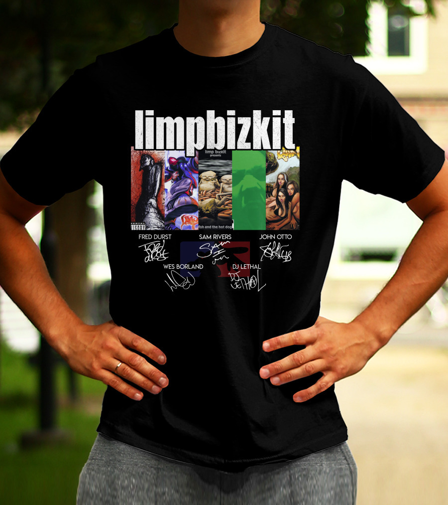 Limp Bizkit Significant Other And Chocolate Starfish Album Art With Fred Durst Sam Rivers John Otto Wes Borland Dj Lethal Signatures T-Shirt