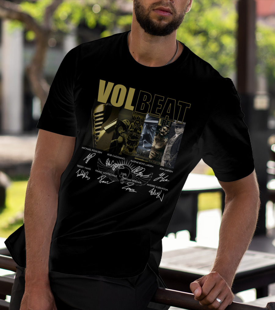 Volbeat Michael Poulsen Rob Caggiano Kaspar Boye Larsen Jon Larsen Teddy Vang Franz Gottschalk Thomas Bredahl Anders Kjølholm T-Shirt