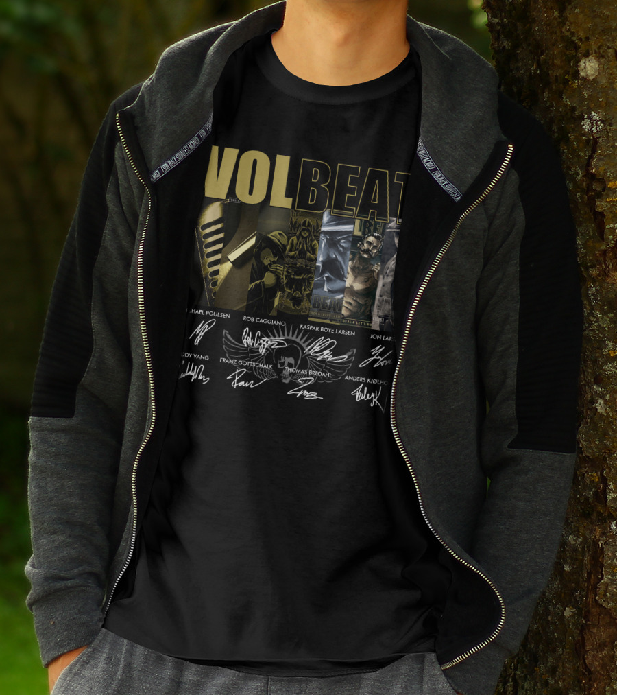 Volbeat Michael Poulsen Rob Caggiano Kaspar Boye Larsen Jon Larsen Teddy Vang Franz Gottschalk Thomas Bredahl Anders Kjølholm T-Shirt