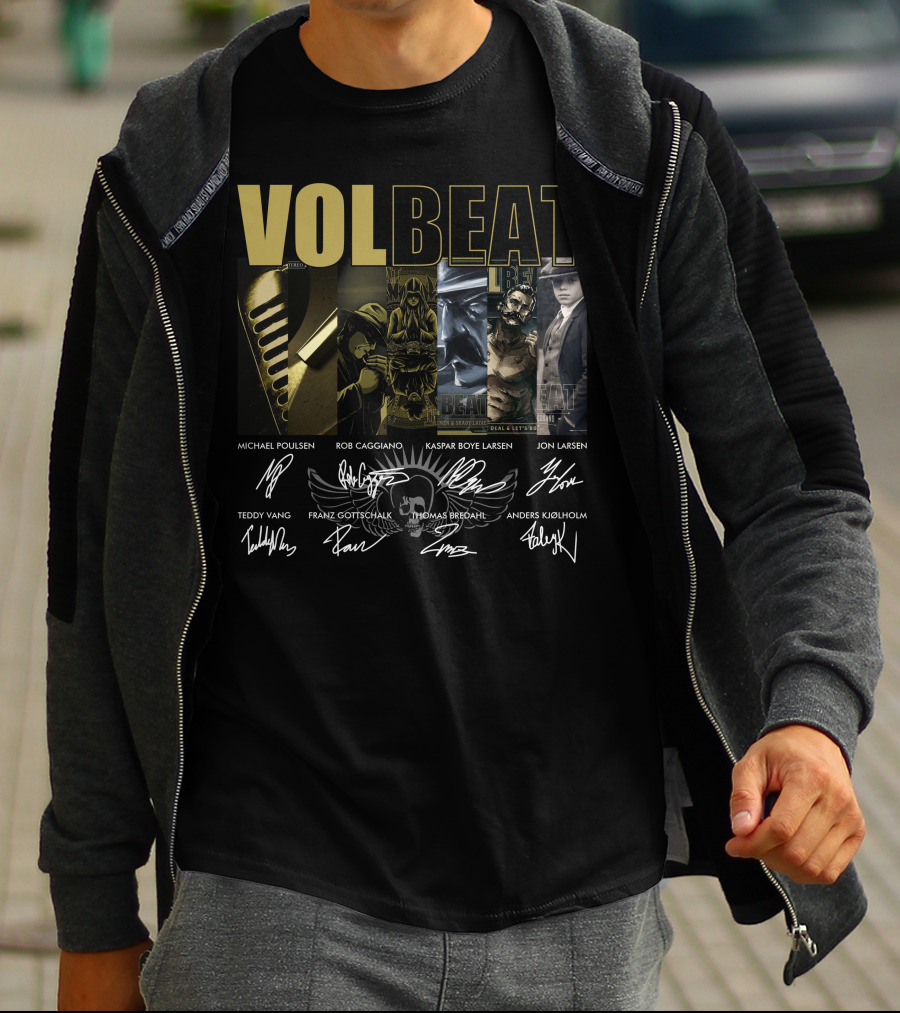 Volbeat Michael Poulsen Rob Caggiano Kaspar Boye Larsen Jon Larsen Teddy Vang Franz Gottschalk Thomas Bredahl Anders Kjølholm T-Shirt