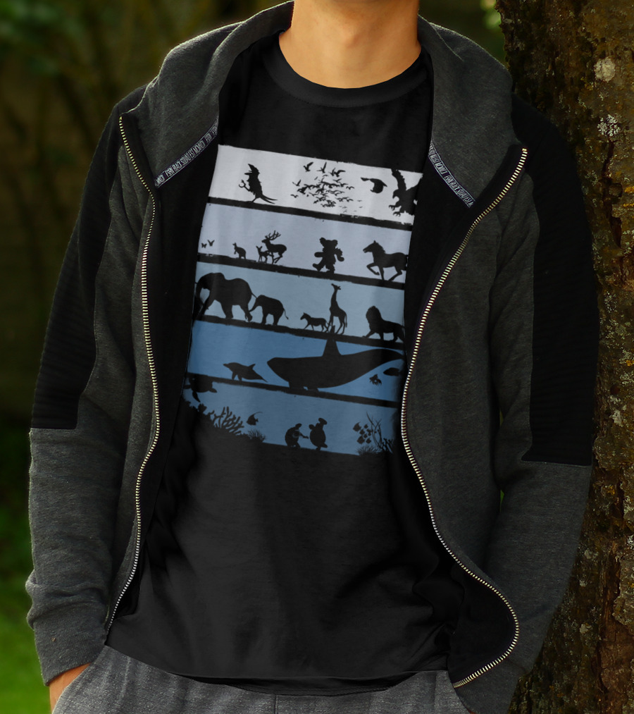 Animal Silhouettes Across Habitats Story T-Shirt