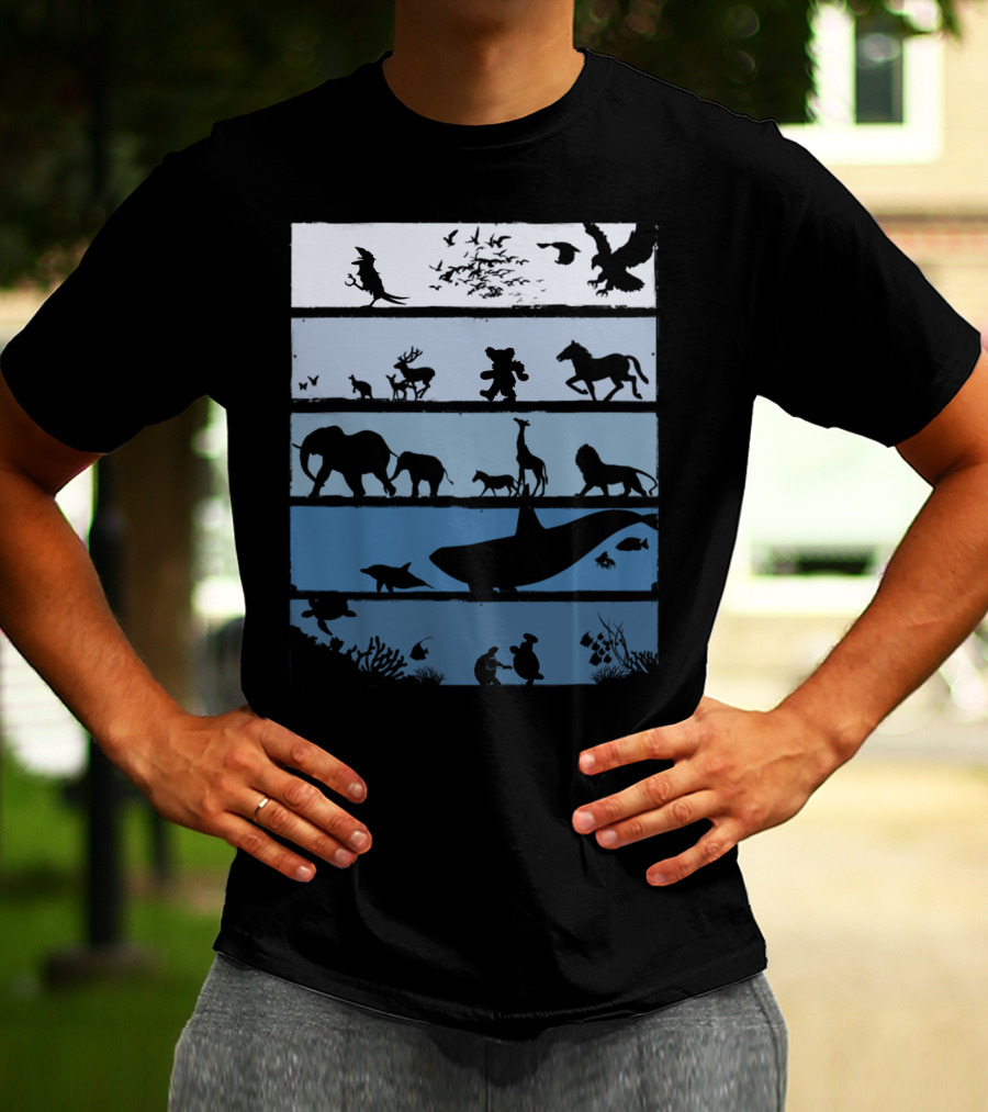 Animal Silhouettes Across Habitats Story T-Shirt