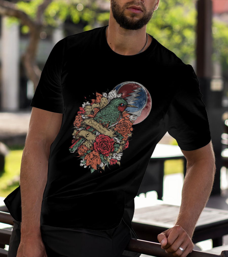Grateful Dead Steal Your Face Floral Bird Song T-Shirt