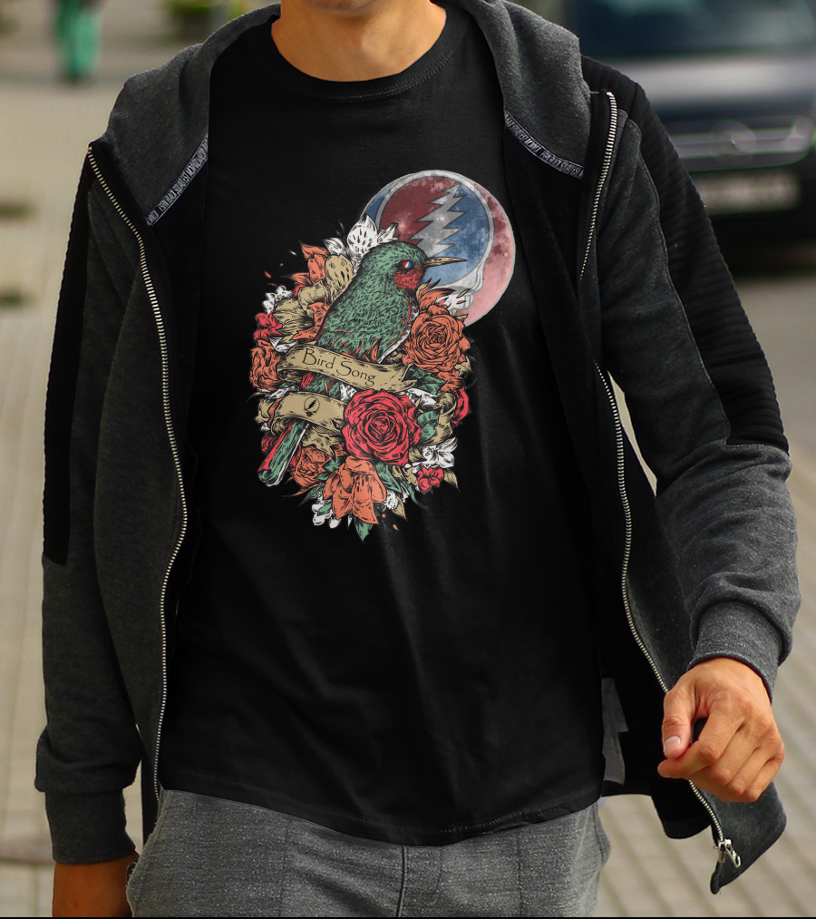Grateful Dead Steal Your Face Floral Bird Song T-Shirt