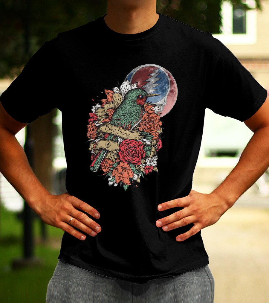 Grateful Dead Steal Your Face Floral Bird Song T-Shirt