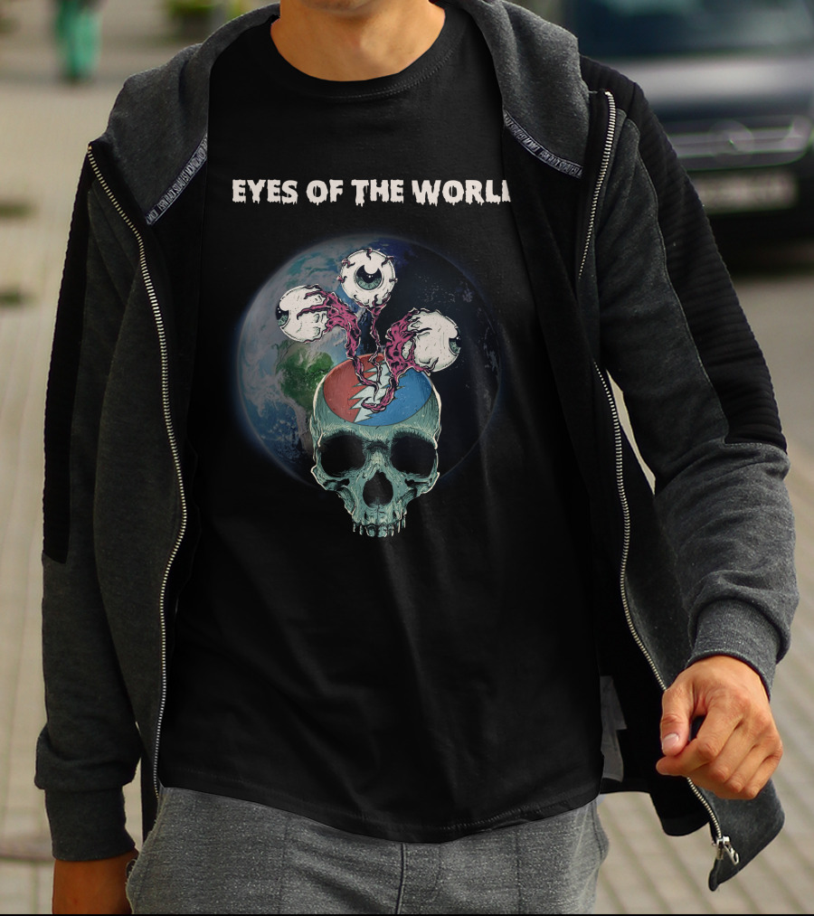 EYES OF THE WORLD SKULL EARTH GRATEFUL DEAD T-Shirt