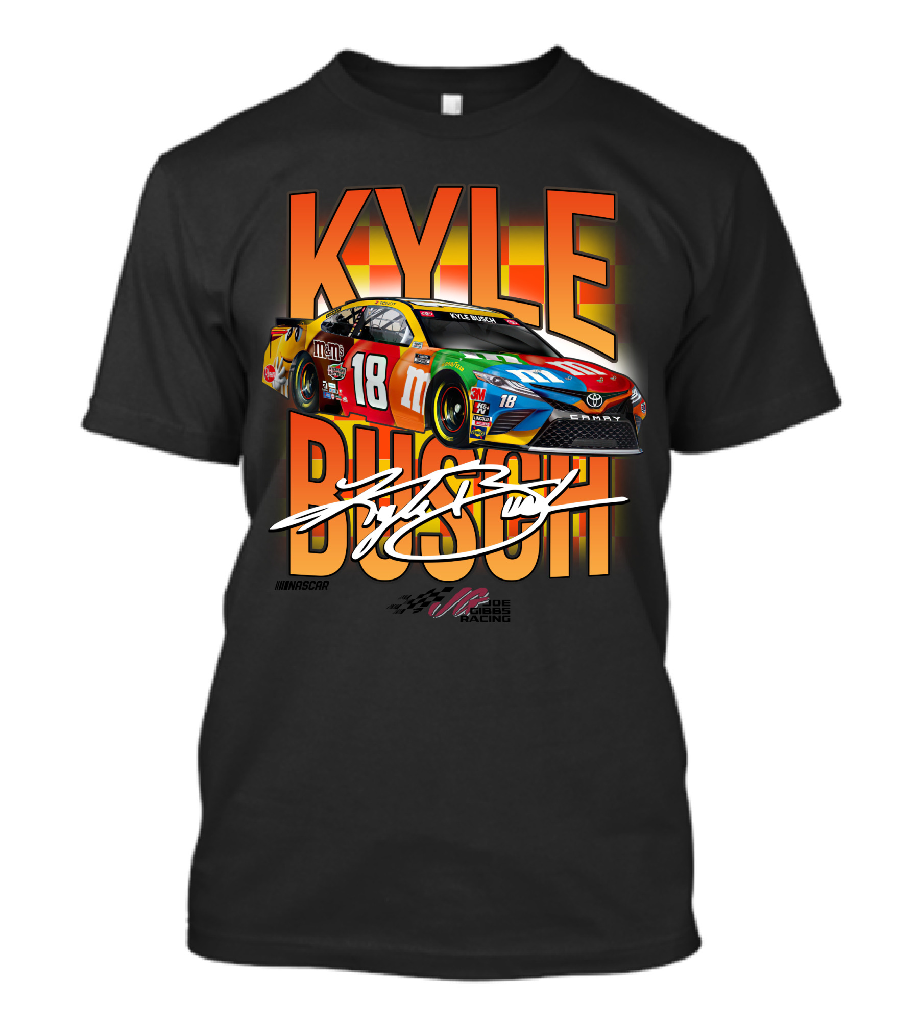 KYLE BUSCH NASCAR Joe Gibbs Racing 18 M&M's Car T-Shirt