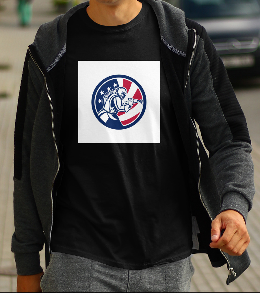 American Sandblaster Flag Circle Usa Abrasive Blasting T-Shirt