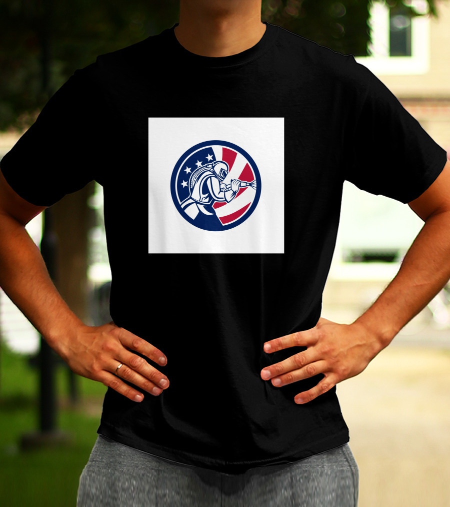 American Sandblaster Flag Circle Usa Abrasive Blasting T-Shirt