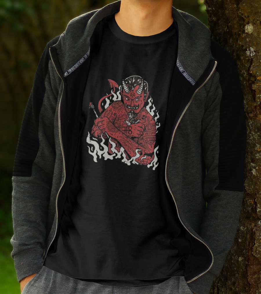 Apply This Mischievous Tattooed Devil Image To All Existing T-Shirt