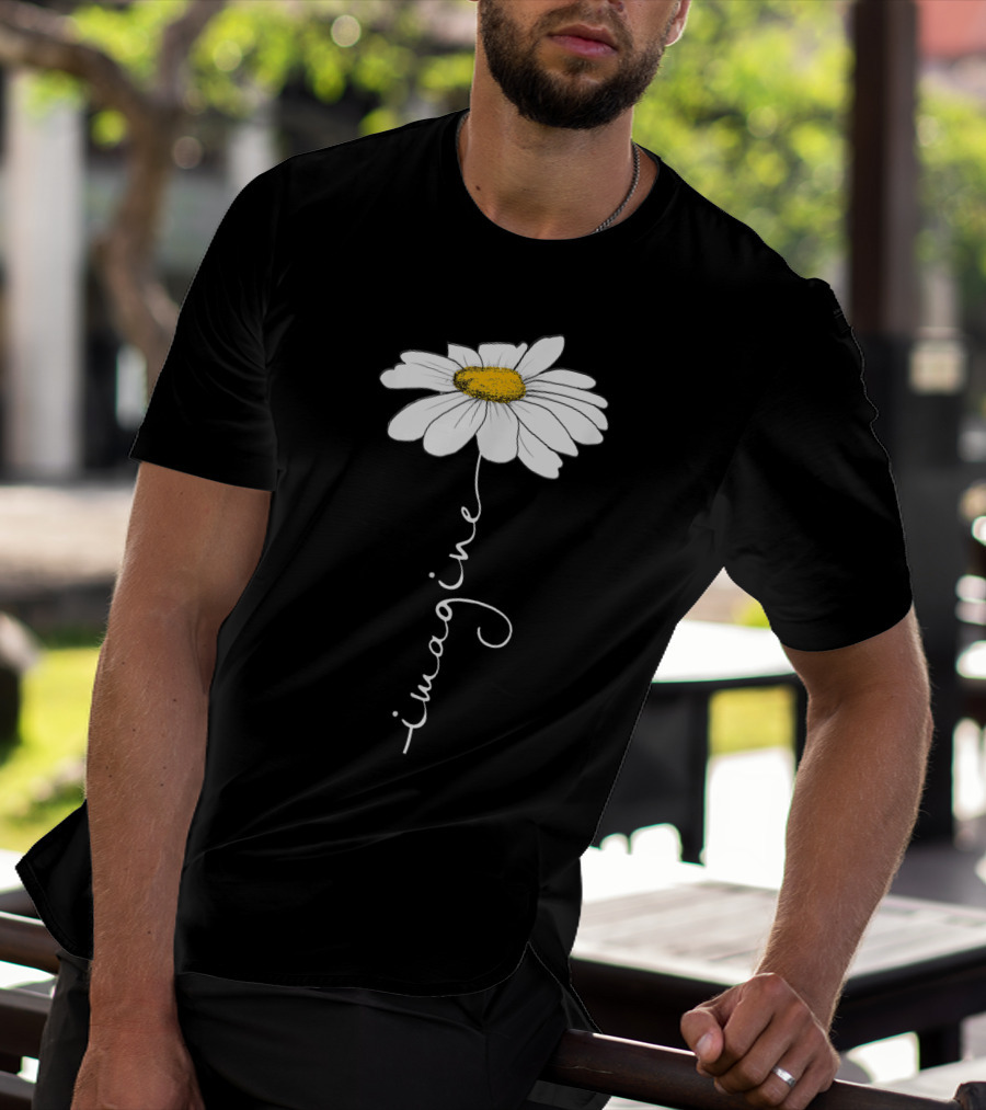 Imagine Flower Daisy Text T-Shirt