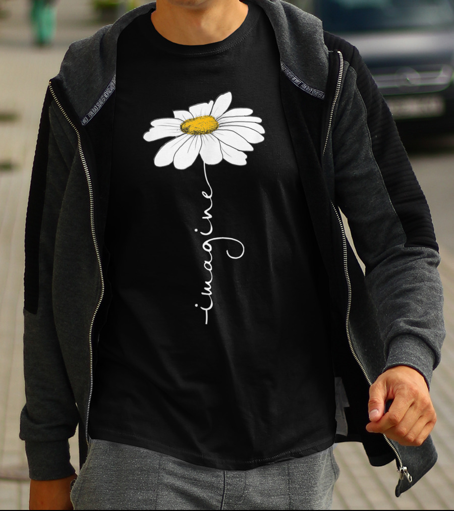 Imagine Flower Daisy Text T-Shirt