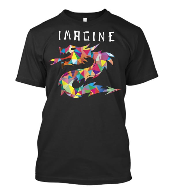 Imagine Colorful Geometric Dragon Tattoo T-Shirt