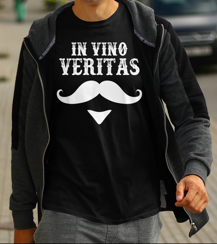 In Vino Veritas With Mustache Emblem Doc Holiday Western T-Shirt