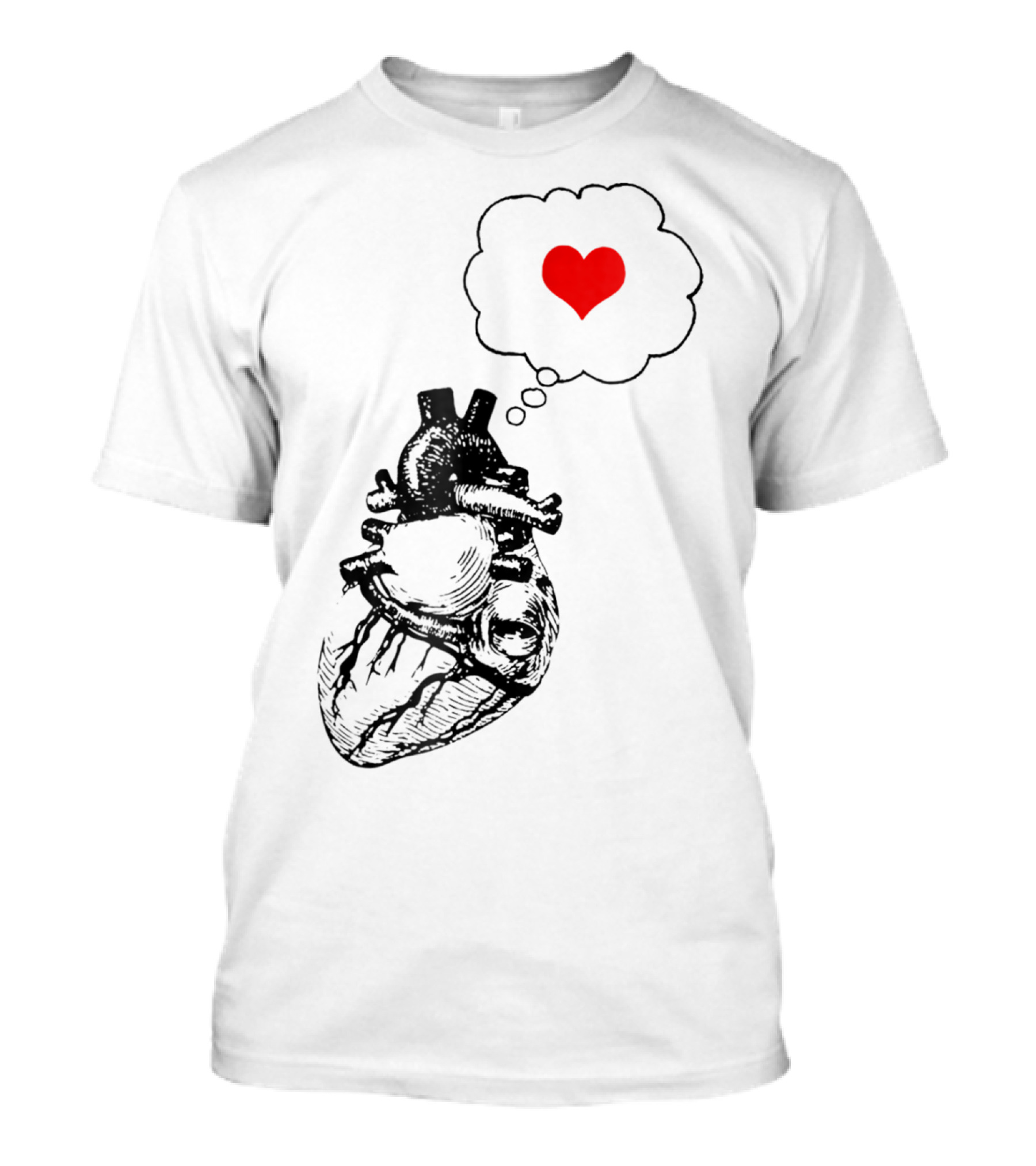 Anatomical Heart With Red Love Symbol Valentine T-Shirt