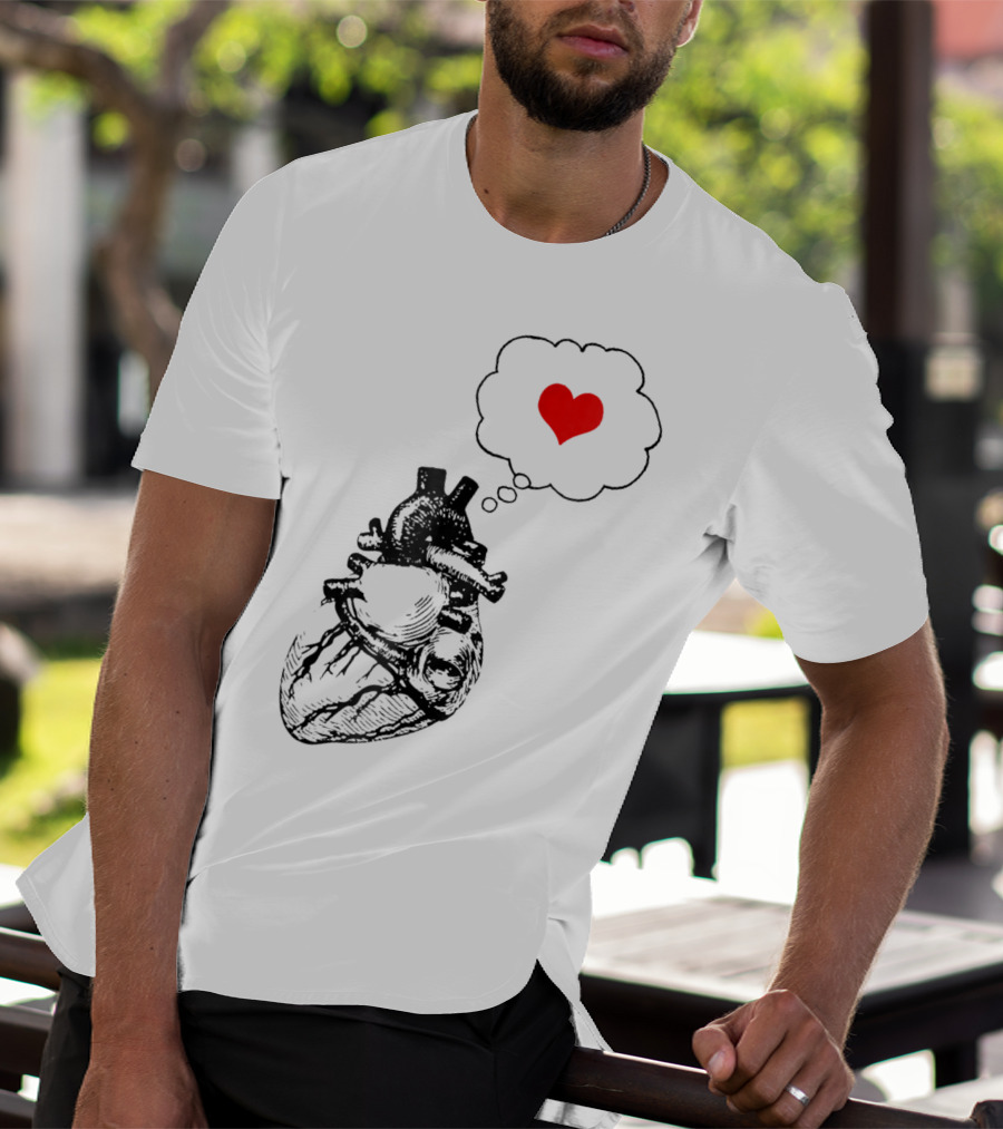 Anatomical Heart With Red Love Symbol Valentine T-Shirt