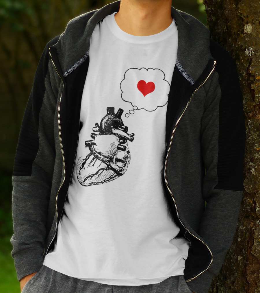 Anatomical Heart With Red Love Symbol Valentine T-Shirt