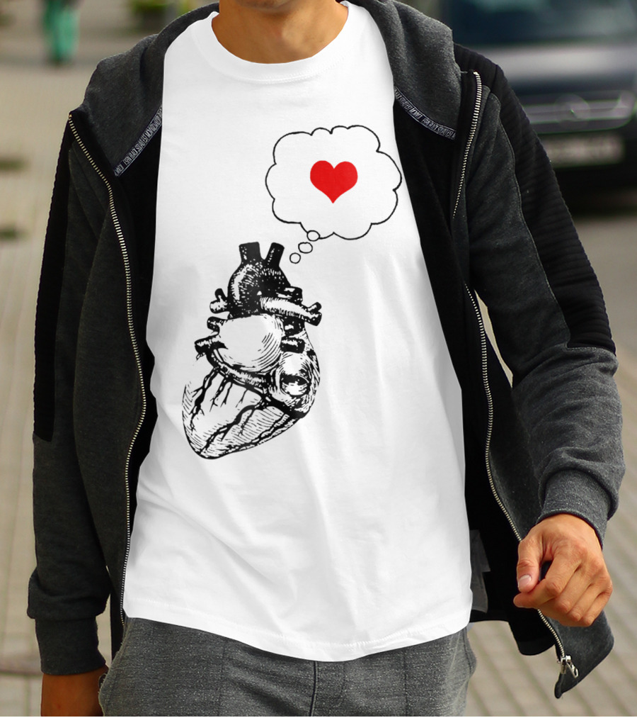 Anatomical Heart With Red Love Symbol Valentine T-Shirt