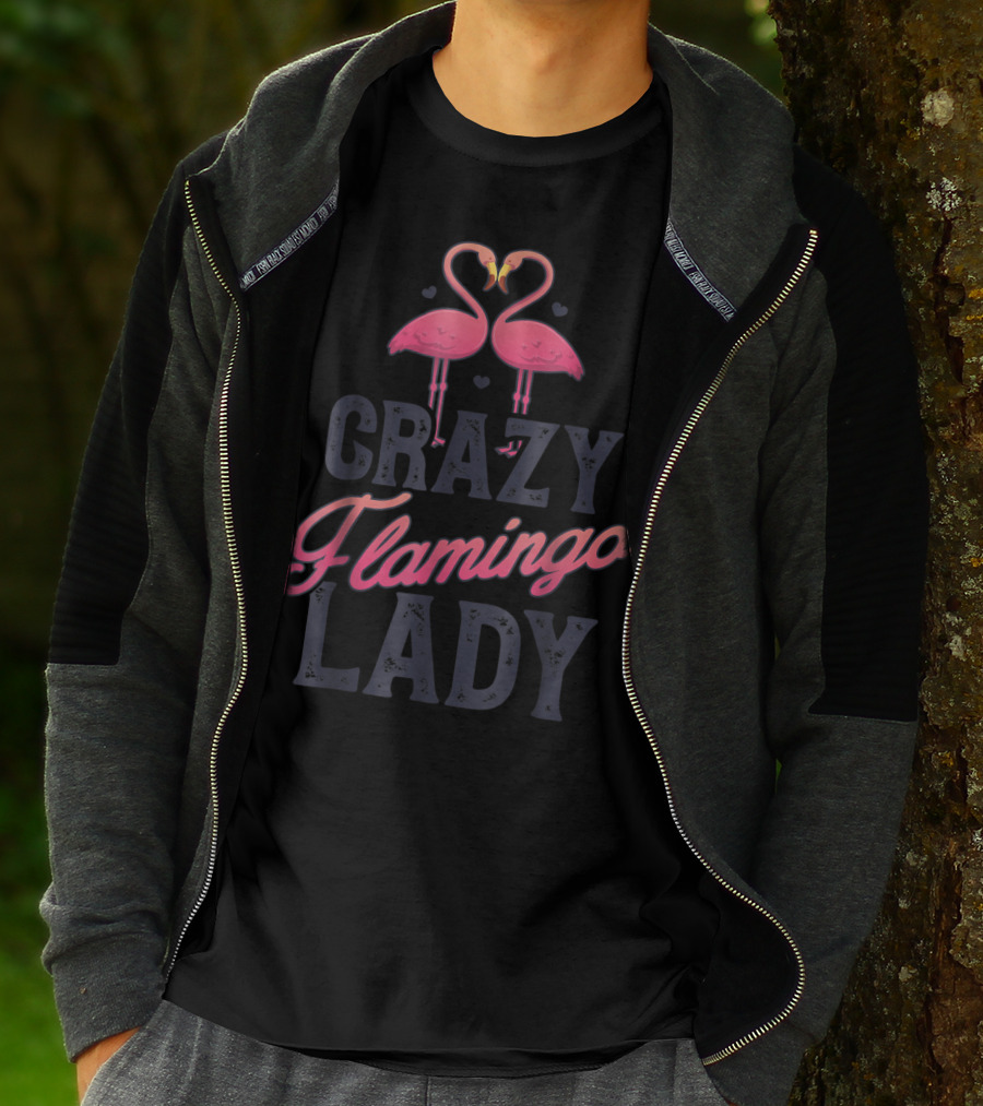 Crazy Flamingo Lady Pink Bird Lovers Summer T-Shirt