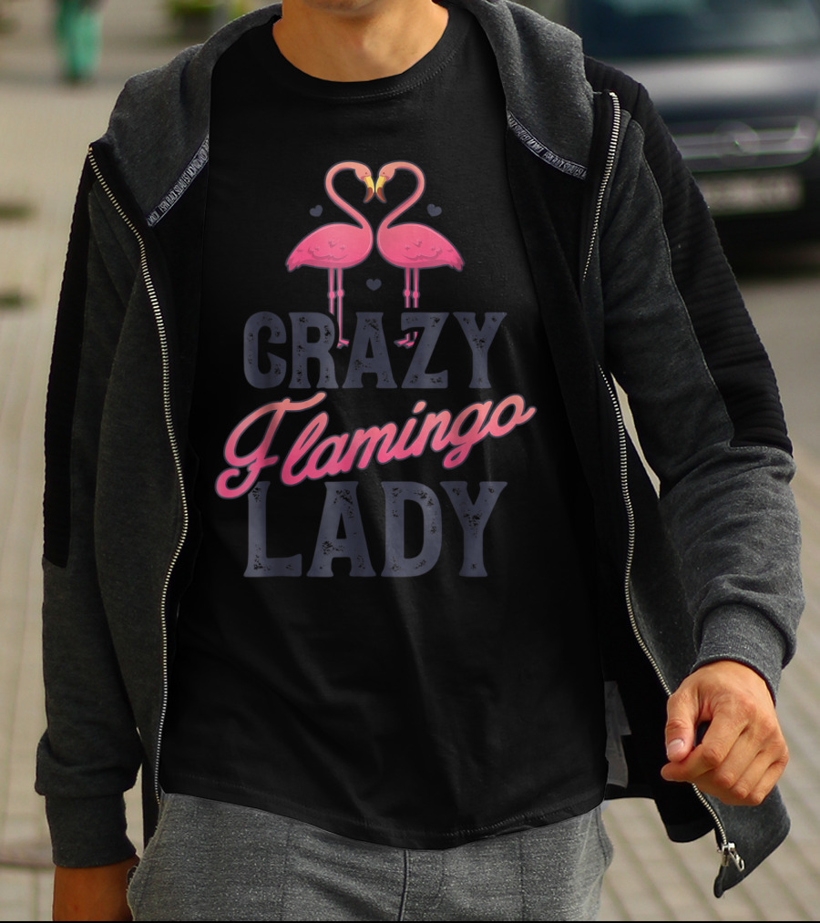 Crazy Flamingo Lady Pink Bird Lovers Summer T-Shirt