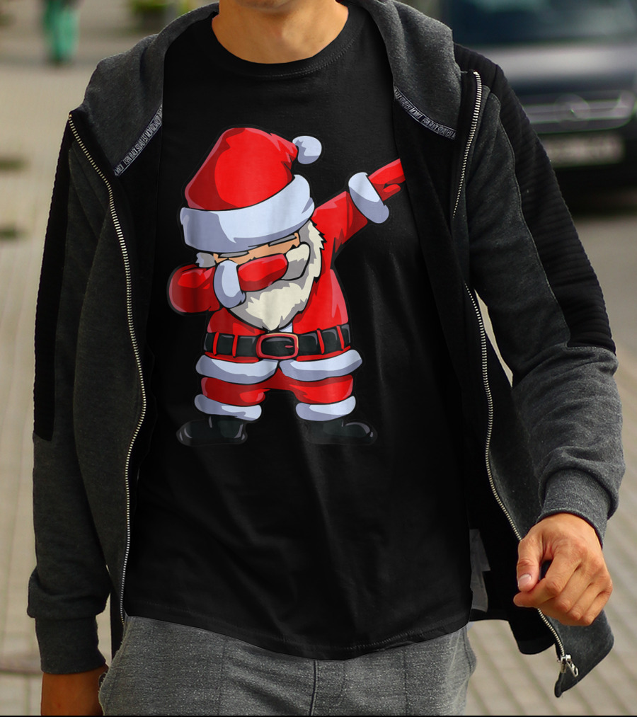 Christmas Dabbing Santa Kids Xmas Tees9 Iconic Festive Dance Motif T-Shirt