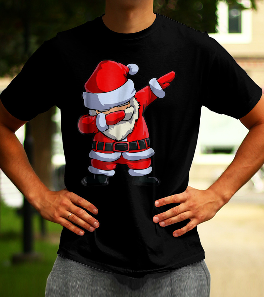 Christmas Dabbing Santa Kids Xmas Tees9 Iconic Festive Dance Motif T-Shirt