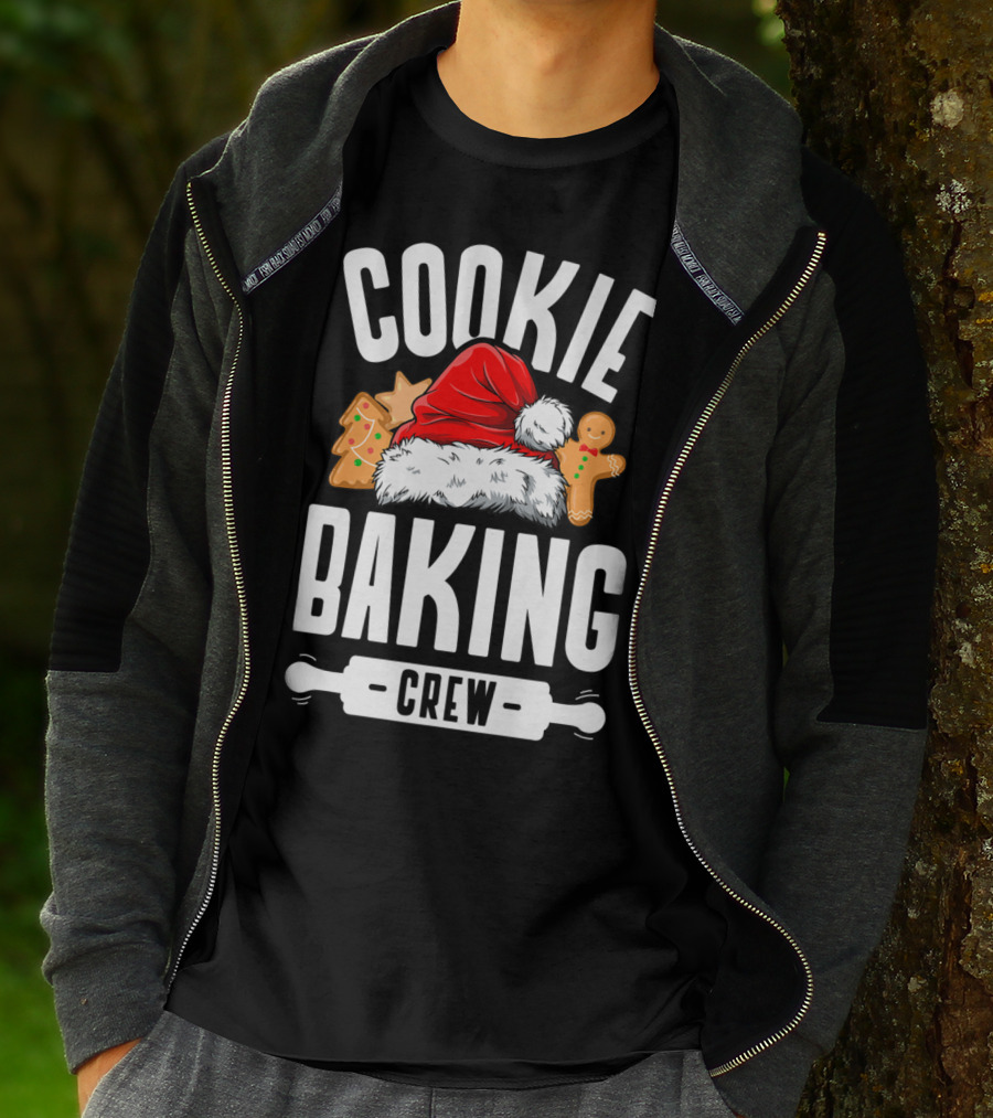 Cookie Baking Crew Christmas Family Gingerbread Team Santa Hat T-Shirt