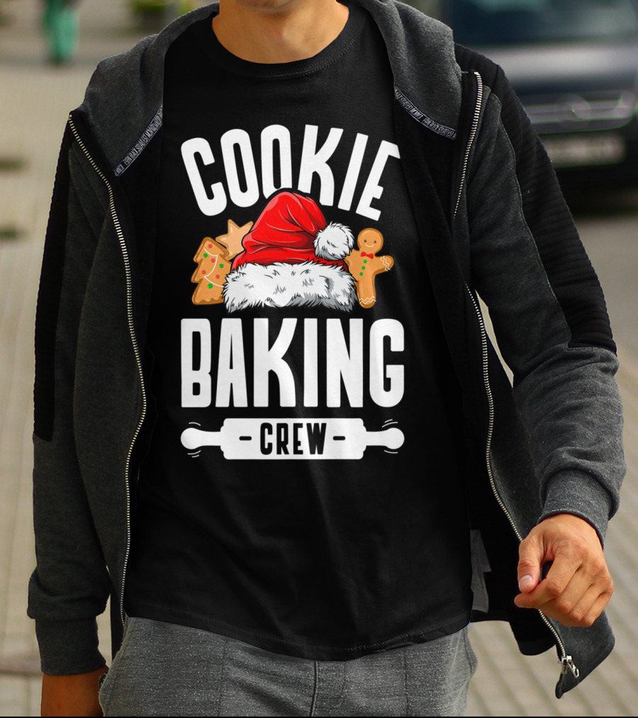 Cookie Baking Crew Christmas Family Gingerbread Team Santa Hat T-Shirt