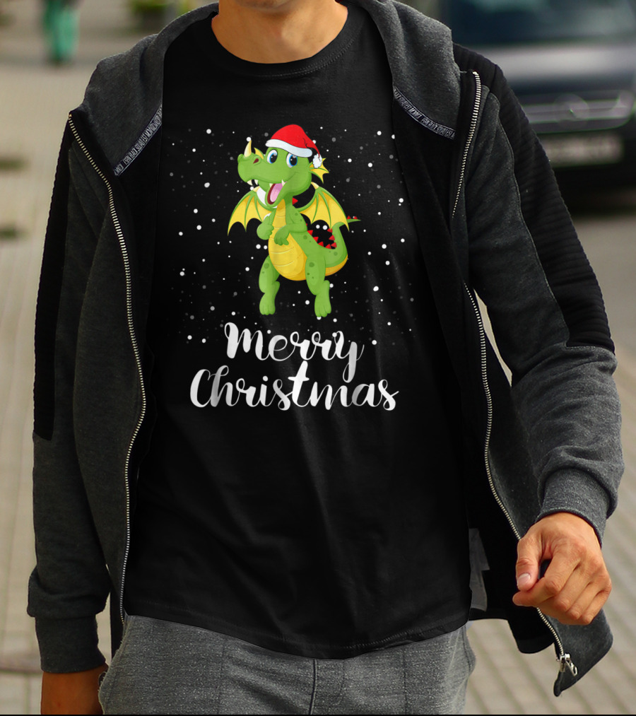 Merry Christmas Dragon Funny Matching Family Group T-Shirt