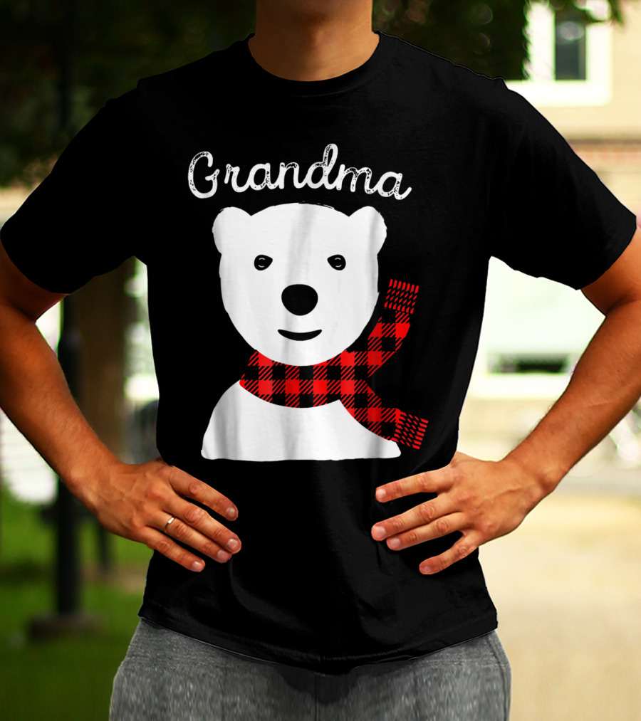 Grandma Plaid Bear Family Matching Christmas T-Shirt