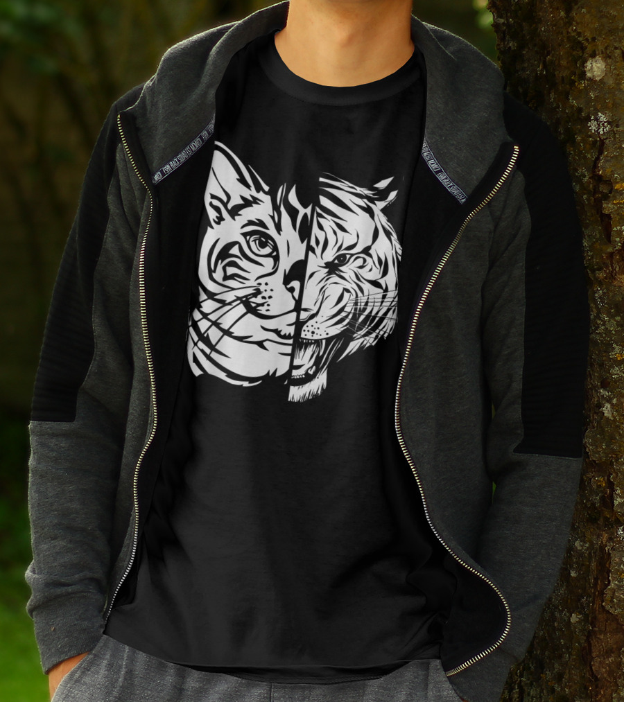 Funny Cat Lover Bengal Cat Shadow Bengal Tiger Fusion T-Shirt